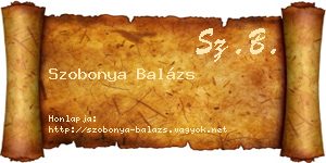 Szobonya Balázs névjegykártya